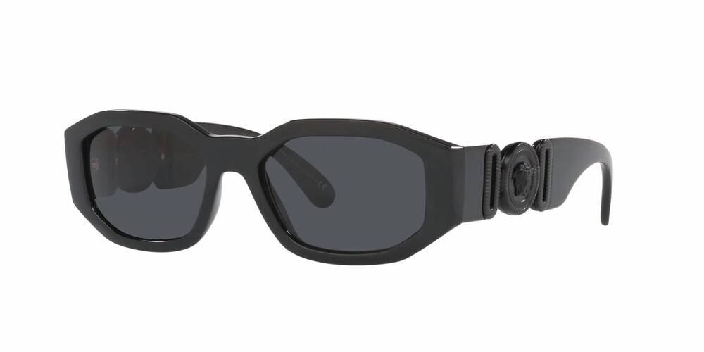 NEW VERSACE men's medusa biggie rectangle sunglasses in black - dark grey